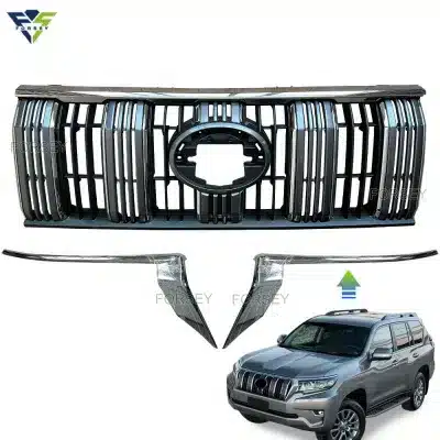 Front Bumper Grille Mesh Assembly for Toyota Land Cruiser Prado FJ150 2018-2023, Black Warrior Style Front Bumper Grille Mesh Assembly for Toyota Land Cruiser Prado FJ150 2018-2023, Black Warrior Style
