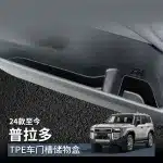 Car Front Door Side Organizer Storage Box for 2024-2025 Toyota Prado LC250, TPE Waterproof Door Slot Tray, Black