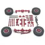 Full Metal Portal Axle Upgrade Kit with Shock Absorbers for MN82 LC79 1/12 RC Crawler, Silver