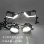 Front Bumper Fog Light Kit with Bezel Trim for 2018 Toyota Prado FJ150, IP67 Waterproof 6000K Driving Lamps
