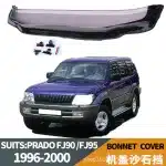 Front Hood Bug Deflector Stone Guard Tinted Smoke for Toyota Prado 1996-2002 LC90 FJ95 3400 Series