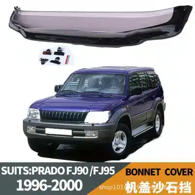 Front Hood Bug Deflector Stone Guard Tinted Smoke for Toyota Prado 1996-2002 LC90 FJ95 3400 Series Front Hood Bug Deflector Stone Guard Tinted Smoke for Toyota Prado 1996-2002 LC90 FJ95 3400 Series