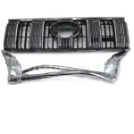 Front Center Grille Upper Bumper Mesh Replacement for 2018 Toyota Land Cruiser Prado FJ150, ABS Plastic