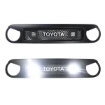 Matte Black Front Grille with LED Spotlights for 2007-2022 Toyota FJ Cruiser, Angry Style ABS Mesh Grille