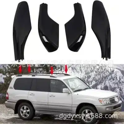 Roof Rack Rail End Cap Replacement for Toyota Land Cruiser LC100 FJ100 1998-2007, 4-Piece Set Black Roof Rack Rail End Cap Replacement for Toyota Land Cruiser LC100 FJ100 1998-2007, 4-Piece Set Black