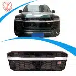 Silver Front Grille Replacement for 2022 Toyota Land Cruiser LC300, Horizontal Bar Modified Mesh