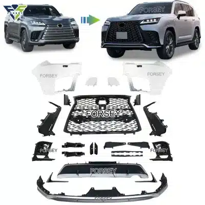 Sports Style Front and Rear Bumper Assembly Kit for 2023-2024 Lexus LX600, Gloss Black/Pearl White Finish Sports Style Front and Rear Bumper Assembly Kit for 2023-2024 Lexus LX600, Gloss Black/Pearl White Finish