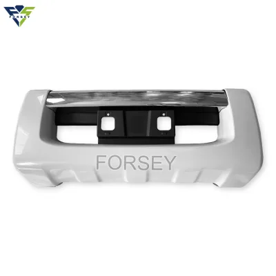Front Bumper Cover with Chrome Trim Strips for 2008-2011 Toyota Land Cruiser LC200, White/Grey Finish Front Bumper Cover with Chrome Trim Strips for 2008-2011 Toyota Land Cruiser LC200, White/Grey Finish