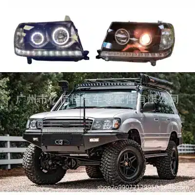 LED Projector Headlight Assembly for 1998-2007 Toyota Land Cruiser LC100, Black Housing with DRL and Sequential Turn Signals LED Projector Headlight Assembly for 1998-2007 Toyota Land Cruiser LC100, Black Housing with DRL and Sequential Turn Signals