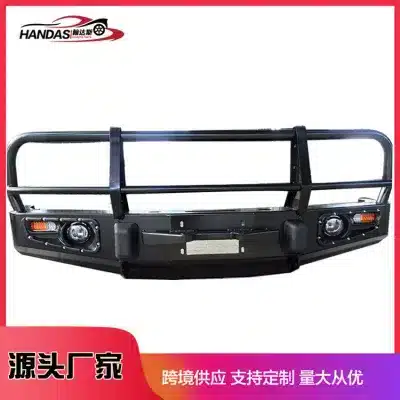 Heavy Duty Iron Front Bumper Bull Bar with Guard for Toyota Land Cruiser FJ80, Matte Black Off-Road Modification Heavy Duty Iron Front Bumper Bull Bar with Guard for Toyota Land Cruiser FJ80, Matte Black Off-Road Modification