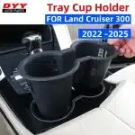 Center Console Water Cup Holder Storage Box Insert for 2022-2023 Toyota Land Cruiser LC300, Door Slot Organizer Tray