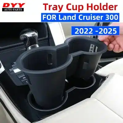 Center Console Water Cup Holder Storage Box Insert for 2022-2023 Toyota Land Cruiser LC300, Door Slot Organizer Tray