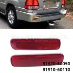 Rear Bumper Reflector Lights Pair for 1998-2006 Toyota Land Cruiser 100 LC100 FJ100, LH/RH 81920-60050 81910-60110