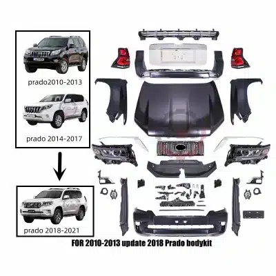 Full Facelet Body Kit Conversion Upgrade for 2010-2017 Toyota Prado FJ150 to 2018-2021 Style, ABS Material Full Facelet Body Kit Conversion Upgrade for 2010-2017 Toyota Prado FJ150 to 2018-2021 Style, ABS Material