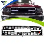 Front Bumper Grille with LED Lights for Toyota Land Cruiser LC70 LC75 LC76 LC79 2007-2021, Matte Black