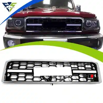 Front Bumper Grille with LED Lights for Toyota Land Cruiser LC70 LC75 LC76 LC79 2007-2021, Matte Black
