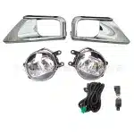 Front Bumper Fog Light Assembly with Bezels for 2016-2018 Toyota Land Cruiser LC200, Halogen Lamp Kit