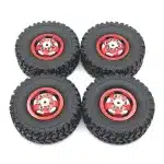 Metal Upgrade Wheel Rim and Rubber Tire Set for MN82 LC79 MN78 MN99S WPL C24 B36 1/12 1/16 RC Crawler