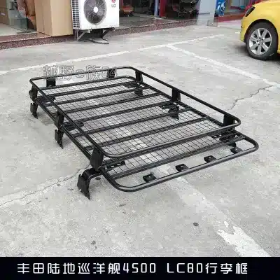 Heavy Duty Steel Roof Rack Cargo Basket Luggage Carrier for Toyota Land Cruiser LC80 4500, Black Silk Finish Heavy Duty Steel Roof Rack Cargo Basket Luggage Carrier for Toyota Land Cruiser LC80 4500, Black Silk Finish