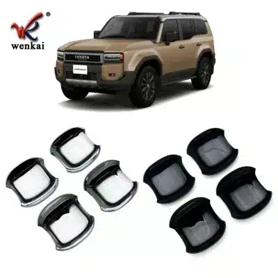 Carbon Fiber Style Exterior Door Handle Bowl Cover Trim for 2024 Toyota Prado Land Cruiser LC250, ABS Protective Frame Carbon Fiber Style Exterior Door Handle Bowl Cover Trim for 2024 Toyota Prado Land Cruiser LC250, ABS Protective Frame