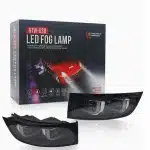 LED Fog Lights with DRL Turn Signal for 2003-2009 Lexus GX470, 2-Inch Projector Lens, 6000LM 6000K Clear White