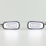 LED Side Marker Fender Light with Turn Signal for 2003-2009 Toyota Land Cruiser Prado LC120, White Halo, Pair