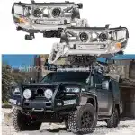 LED Headlight Assembly for 2016-2021 Toyota Land Cruiser LC200 FJ200, LH+RH Replacement, 81105-60K10 81106-60K10
