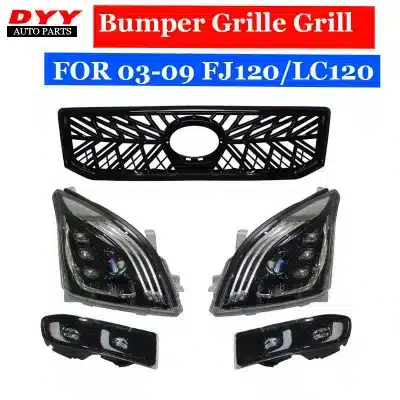 Front Racing Grille TRD Style Matte Black Mesh for 2003-2009 Toyota Land Cruiser Prado LC120 FJ120 Front Racing Grille TRD Style Matte Black Mesh for 2003-2009 Toyota Land Cruiser Prado LC120 FJ120