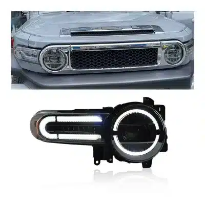 Full LED Projector Headlights Assembly Replacement for 2007-2023 Toyota FJ Cruiser, 12V 55W Full LED Projector Headlights Assembly Replacement for 2007-2023 Toyota FJ Cruiser, 12V 55W