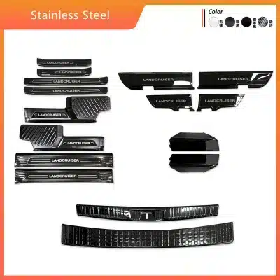 4PCS Stainless Steel Silver Interior Door Anti-kick Plates for 2024 Toyota Land Cruiser LC250 Prado 4PCS Stainless Steel Silver Interior Door Anti-kick Plates for 2024 Toyota Land Cruiser LC250 Prado