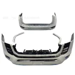 Full Body Kit Front & Rear Bumper Surround with Rear Wheel Eyebrows for 2022-2023 Toyota Land Cruiser LC300, White ABS