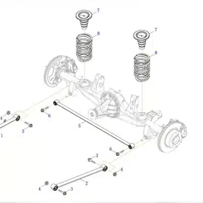 Foton Mars 9 Rear Thrust Rod Assembly (Right Side) – 9903568-0002-001 Foton Mars 9 Rear Thrust Rod Assembly (Right Side) – 9903568-0002-001