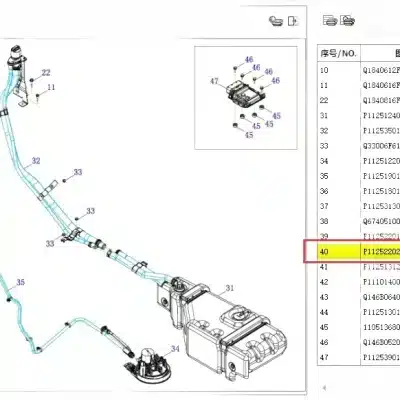 Foton Yutu Urea Nozzle Water Pipe Assembly – P1125220200A0 Foton Yutu Urea Nozzle Water Pipe Assembly – P1125220200A0