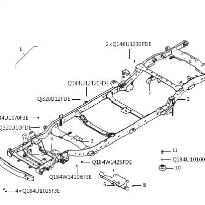 GWM Wingle 7 Chassis Frame Assembly – Part No. 2800010-0427-001 GWM Wingle 7 Chassis Frame Assembly – Part No. 2800010-0427-001
