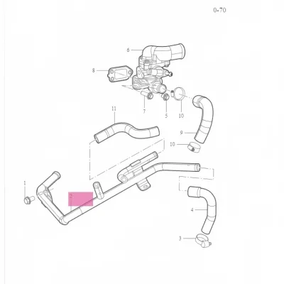 Jiangxi Isuzu Oil Cooler Water Pipe for JE4D25Q5A 2.5L Engine – 1013021-0313-001 Jiangxi Isuzu Oil Cooler Water Pipe for JE4D25Q5A 2.5L Engine – 1013021-0313-001