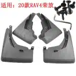 4Pcs Front Rear Mud Guards Splash Guards for 2020 Toyota RAV4 (Models with Running Boards), Soft Plastic Black