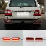 LED Rear Bumper Tail Lights for 1998-2006 Lexus LX470, 3-Function Brake Driving Fog Lamps, Red Lens