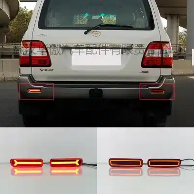 LED Rear Bumper Tail Lights for 1998-2006 Lexus LX470, 3-Function Brake Driving Fog Lamps, Red Lens LED Rear Bumper Tail Lights for 1998-2006 Lexus LX470, 3-Function Brake Driving Fog Lamps, Red Lens