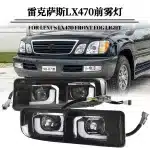 LED Front Fog Light Assembly with DRL and Turn Signal for 1998-2007 Lexus LX470, ABS Housing