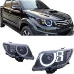 LED Headlight Assembly with 55W High Intensity Bulbs for 2012-2014 Toyota Hilux VIGO, Direct Replacement Front Lamps