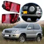 Rear Bumper Fog Light Housing Pair for 2003-2009 Toyota Prado FJ120 LC120 and 4Runner, Clear/White Modified Lens Replacement