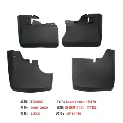 Front and Rear Mud Flaps Splash Guards for 2007-2022 Toyota Land Cruiser LC70 FJ70 3-Door Off-Road Edition, Black PP+TPR Front and Rear Mud Flaps Splash Guards for 2007-2022 Toyota Land Cruiser LC70 FJ70 3-Door Off-Road Edition, Black PP+TPR