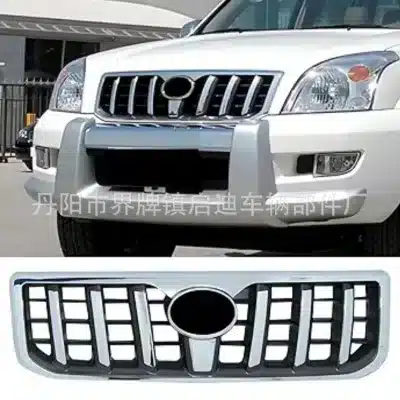 Front Upper Grille Radiator Mesh Glossy Chrome Replacement for 2003-2009 Toyota Prado FJ120, ABS Plastic Front Upper Grille Radiator Mesh Glossy Chrome Replacement for 2003-2009 Toyota Prado FJ120, ABS Plastic