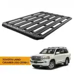 Aluminum Alloy Platform Roof Rack with 28-Inch LED Light Bar for Toyota Land Cruiser 200, Heavy Duty Cargo Carrier