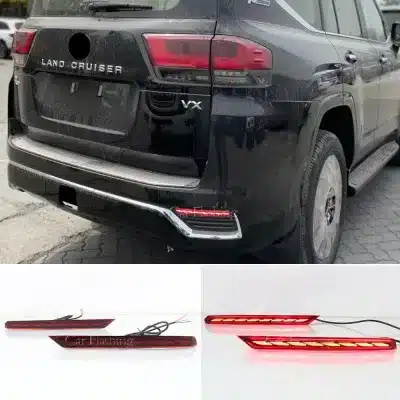 Rear Bumper Lights for 2022-2025 Toyota Land Cruiser LC300, Sequential Turn Signal Brake Lamps with Startup Animation Rear Bumper Lights for 2022-2025 Toyota Land Cruiser LC300, Sequential Turn Signal Brake Lamps with Startup Animation