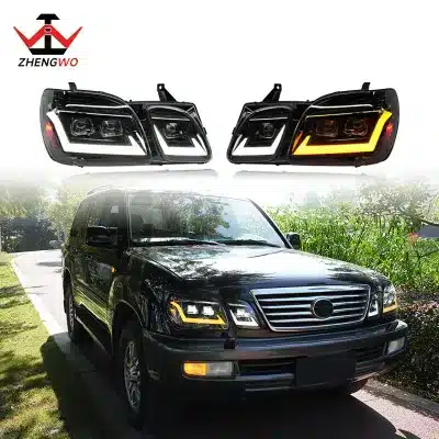 LED Headlights Assembly with Sequential Turn Signals for 1998-2006 Lexus LX470, Modern Running Water LED Modification LED Headlights Assembly with Sequential Turn Signals for 1998-2006 Lexus LX470, Modern Running Water LED Modification