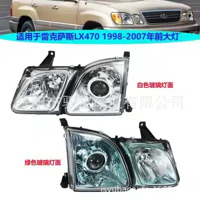 Front Bumper LED Fog Light DRL with Green Glass Lens for 1998-2007 Lexus LX470, Left Driver Side Front Bumper LED Fog Light DRL with Green Glass Lens for 1998-2007 Lexus LX470, Left Driver Side