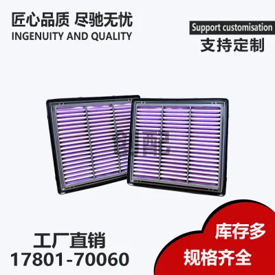Engine Air Filter 17801-70060 High Efficiency Purple Striped Cloth Replacement for Toyota Land Cruiser LC300 Prado