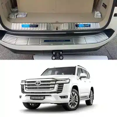 Stainless Steel Inner Rear Bumper Guard sill Plate for 2023 Toyota Land Cruiser LC300, Black Titanium Finish Stainless Steel Inner Rear Bumper Guard sill Plate for 2023 Toyota Land Cruiser LC300, Black Titanium Finish