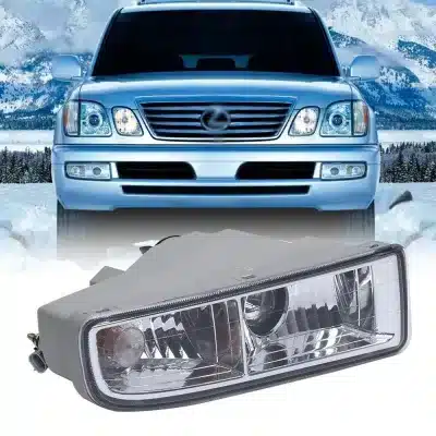 Passenger Side Front Fog Light Assembly with Green Tint Lens for 1998-2007 Lexus LX470, Halogen DRL Fog Lamp Passenger Side Front Fog Light Assembly with Green Tint Lens for 1998-2007 Lexus LX470, Halogen DRL Fog Lamp